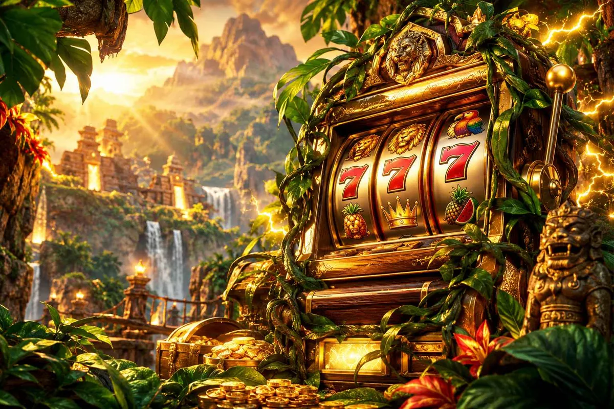 Ilustrasi slot machine and golden casino — panduan slot garansi kekalahan terbaru Masterbet188
