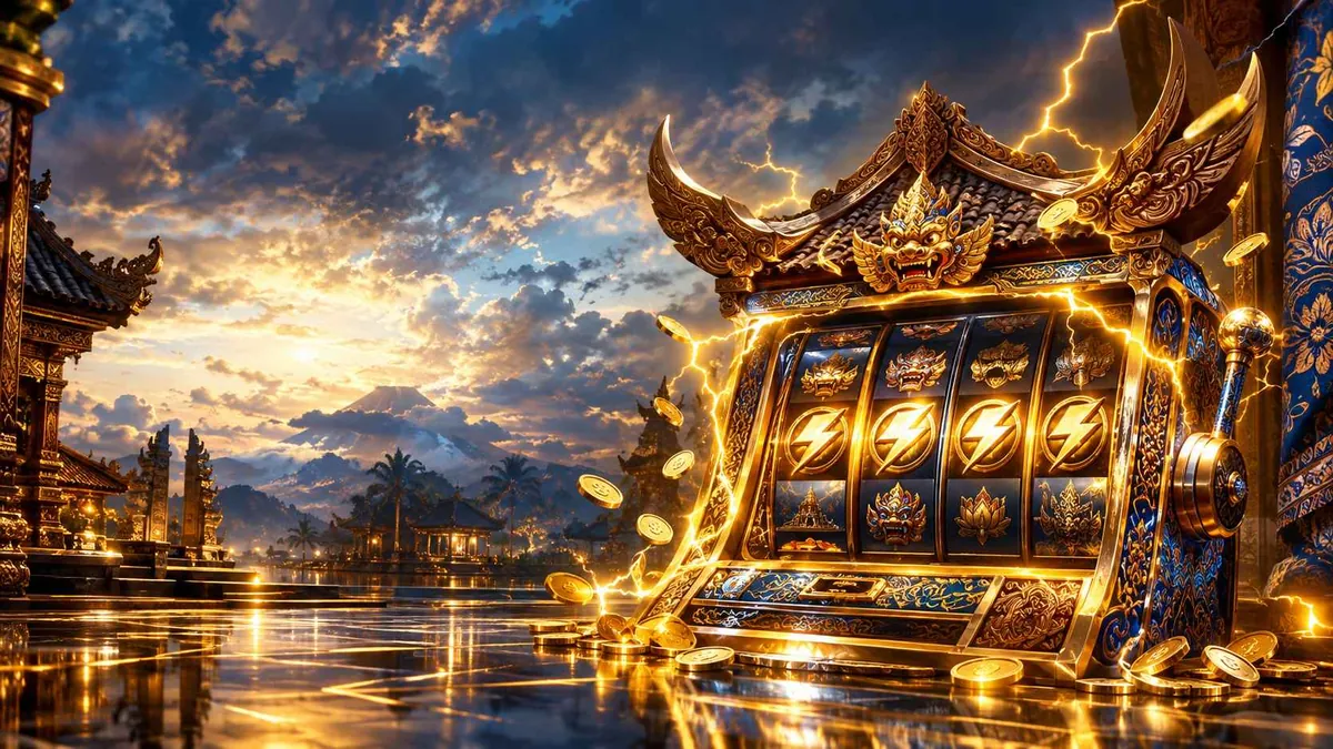 Ilustrasi slot machine and jackpot win — panduan slot garansi kekalahan 100 saldo kembali Masterbet188